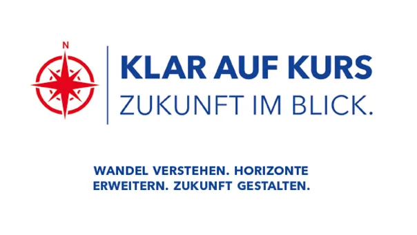 "Klar auf Kurs, Zukunft im Blick" Logo (Foto)